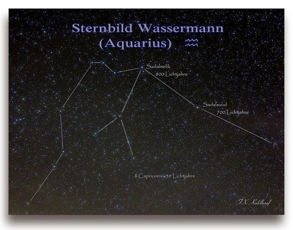 Sternbild Wassermann - Leinwandbild, 30x40 cm
