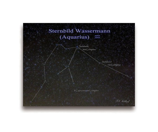 Sternbild Wassermann - Originalfotografie auf Leinwand