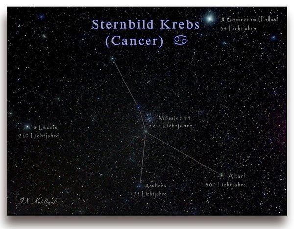 Sternbild Krebs - Leinwandbild, 30x40 cm
