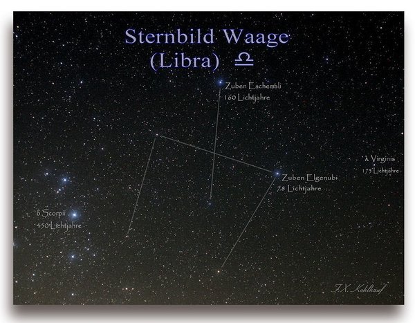 Sternbild Waage - Leinwandbild, 30x40 cm