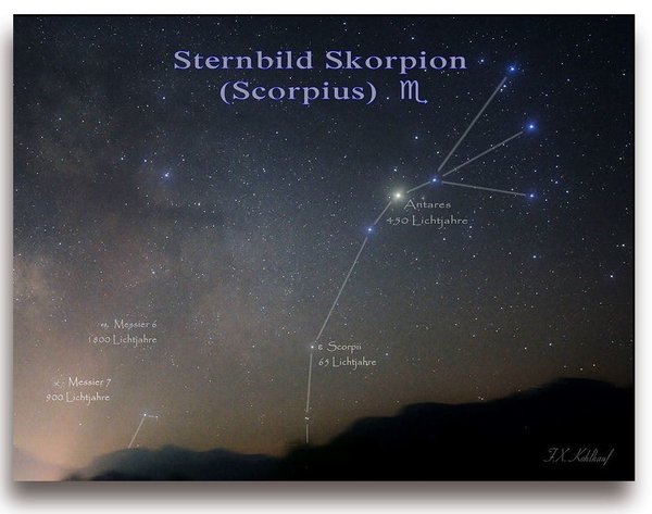 Sternbild Skorpion - Leinwandbild, 30x40 cm