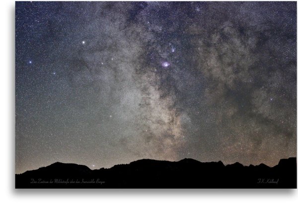 Das Zentrum der Milchstraße über den Isarwinkler Bergen -  Leinwandbild 70x100 cm
