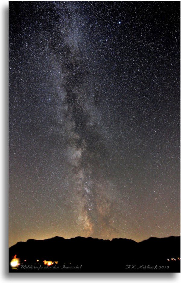 Milchstraße über dem Isarwinkel - Leinwandbild, 50x70 cm