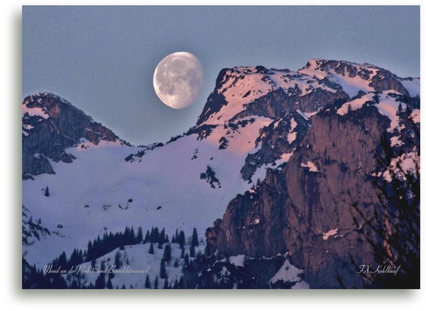 Mond an der Probst- und Benediktenwand - Leinwandbild, 50x70 cm