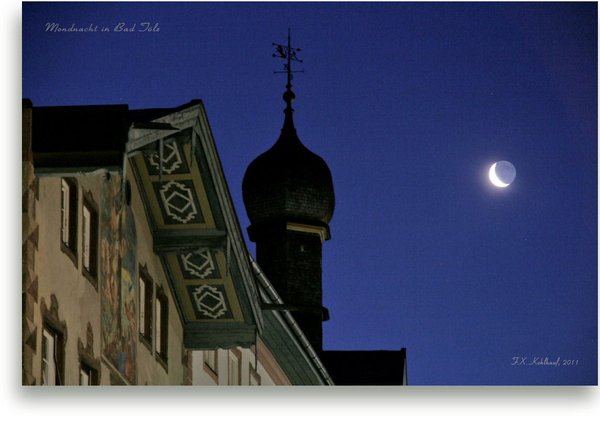 Mondnacht in Bad Tölz - Leinwandbild, 40x60 cm