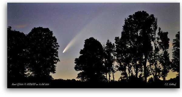 Komet C/2020 F3 NEOWISE am Abend des 12. Juli 2020 - Leinwandbild, 50x100 cm