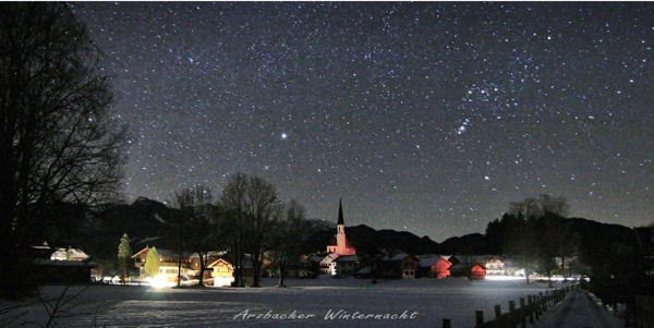 Arzbacher Winternacht - Weihnachtsklappkarte