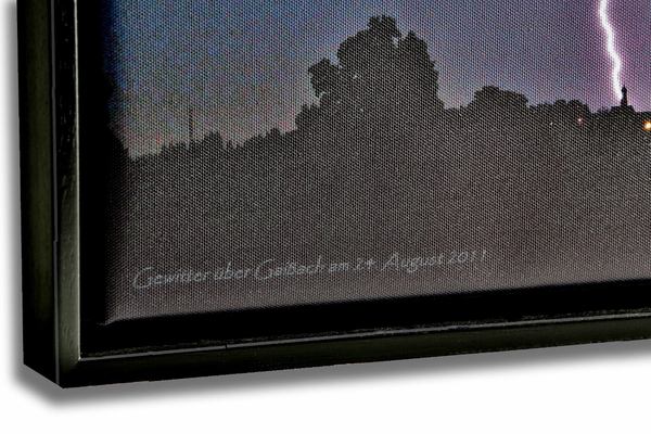 Gewitter über Gaißach am 24.8.2011, Leinwandbild mit Rahmen, 33x43 cm