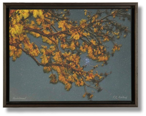Herbsthimmel, Leinwandbild mit Rahmen, 33x43 cm